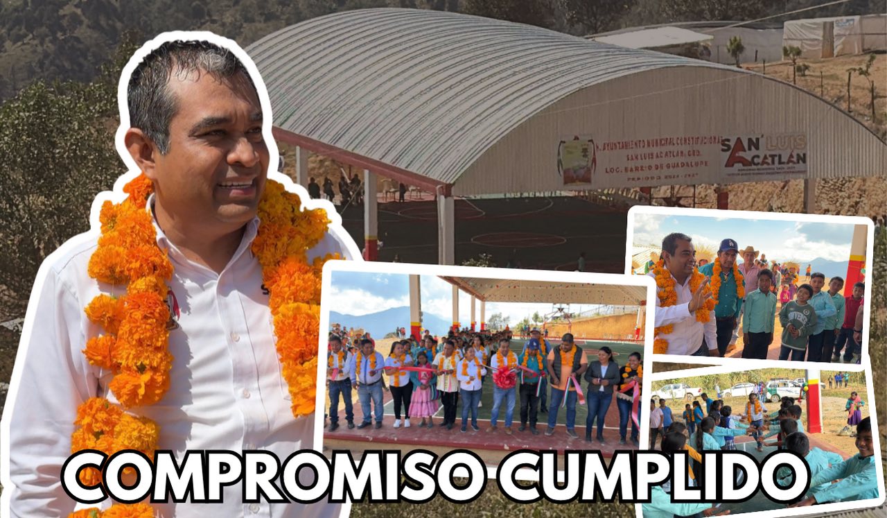 OTRO COMPROMISO CUMPLIDO A FAVOR DE LA EDUCACIÓN; INAUGURA ALCADE ADAIR HERNÁNDEZ CANCHA TECHADA EN ESCUELA DEL BARRIO DE GUADALUPE, ANEXO DE MIXTECAPA